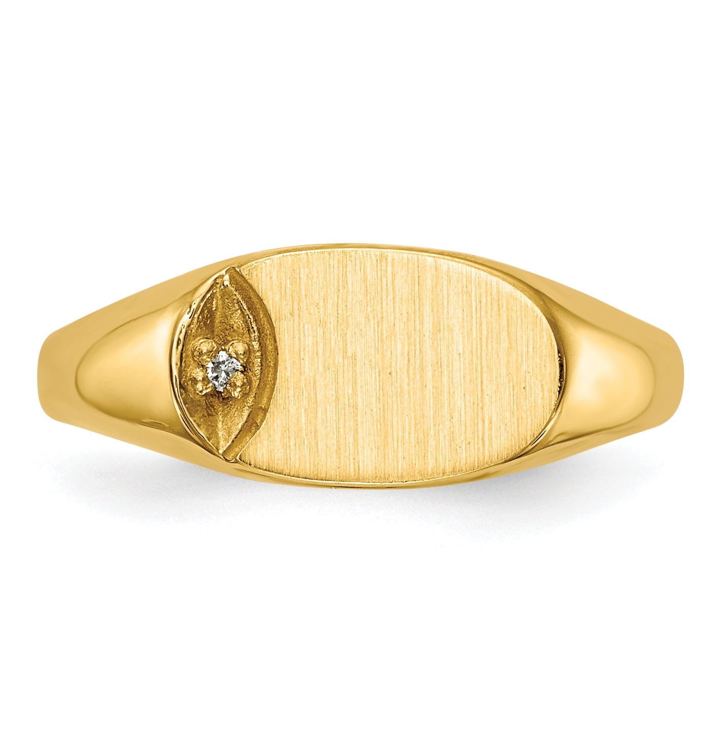 14K Yellow Gold Childs VS Diamond Closed Back Signet Ring