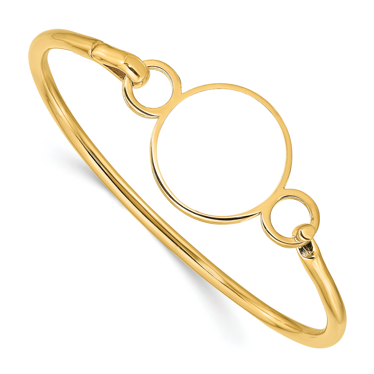 Sterling Silver Gold plated Round Picture jewelry Bangle