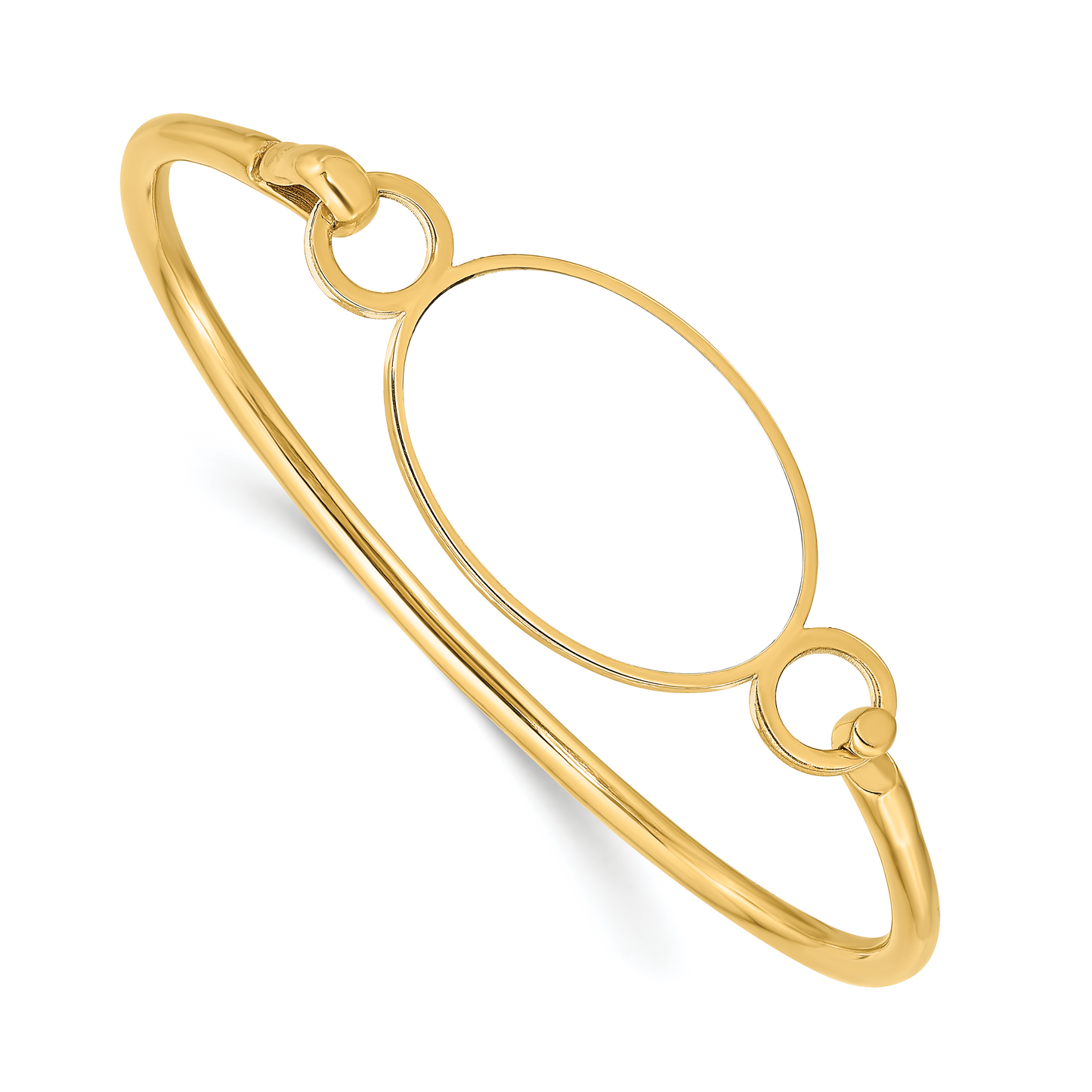 Sterling Silver Gold plated Oval Picture Jewelry Bangle