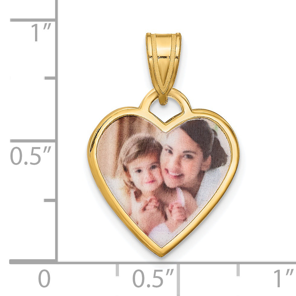 Sterling Silver Gold plated Small Heart Picture Jewelry Necklace