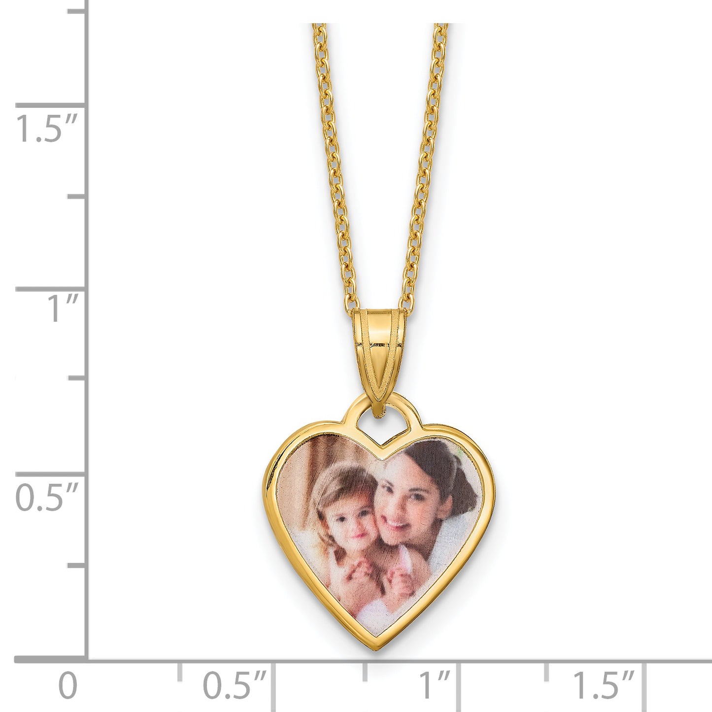 Sterling Silver Gold plated Small Heart Picture Jewelry Necklace