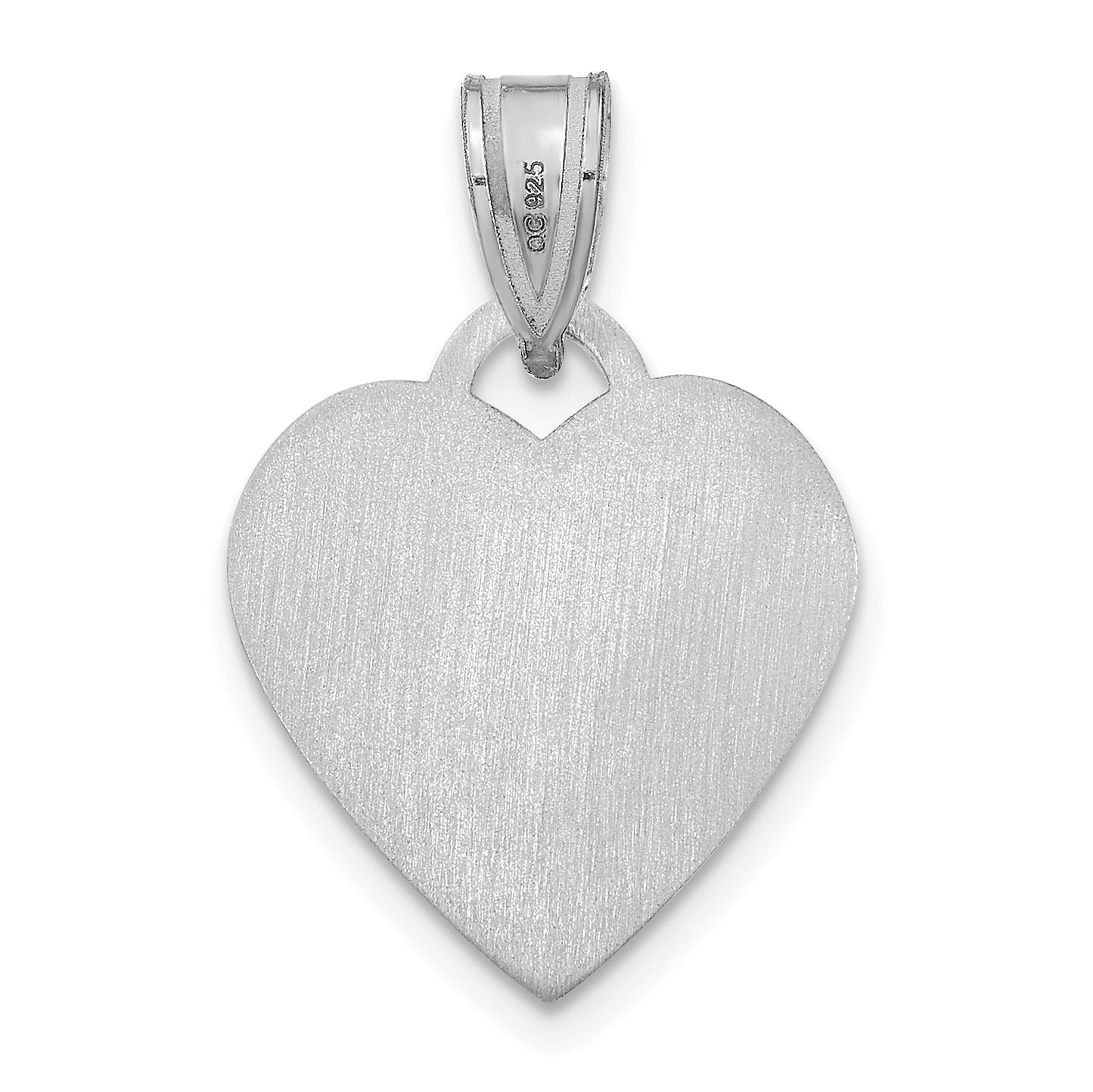 Sterling Silver Rhodium plated Small Heart Picture Jewelry Pendant