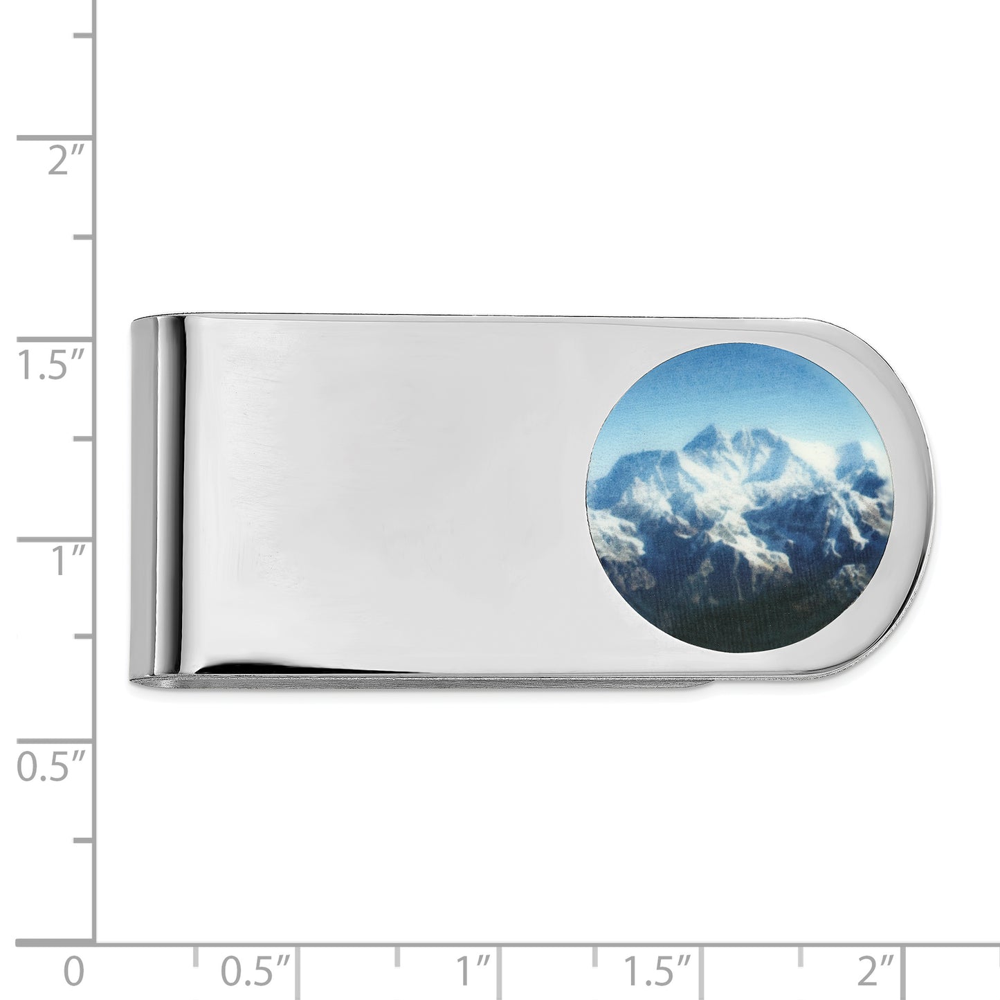 Sterling Silver Rhodium plated Picture Jewelry Money Clip