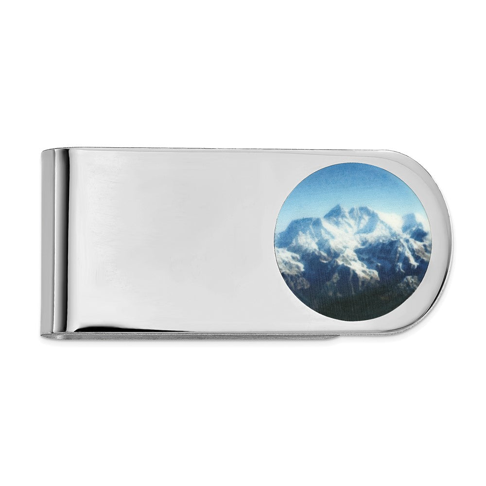 Sterling Silver Rhodium plated Picture Jewelry Money Clip