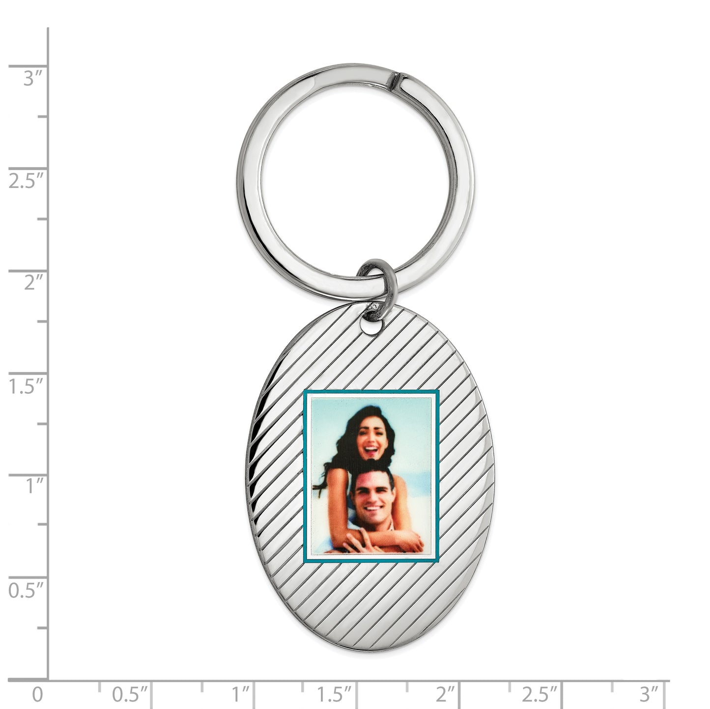 Sterling Silver Rhodium plated Picture Jewelry Key Chain