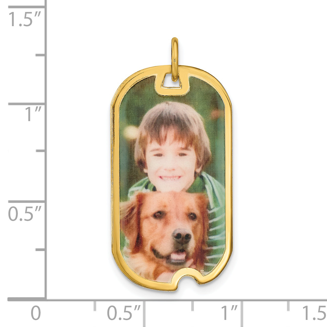 Sterling Silver Gold plated Dog Tag Picture Jewelry Charm