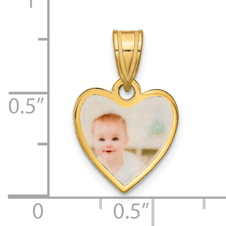 Sterling Silver Gold plated Small Heart Picture Jewelry Pendant