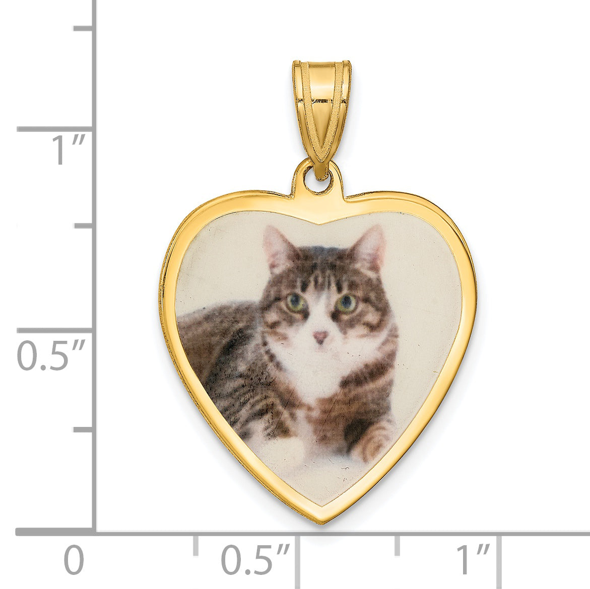 Sterling Silver Gold plated Medium Heart Picture Jewelry Pendant