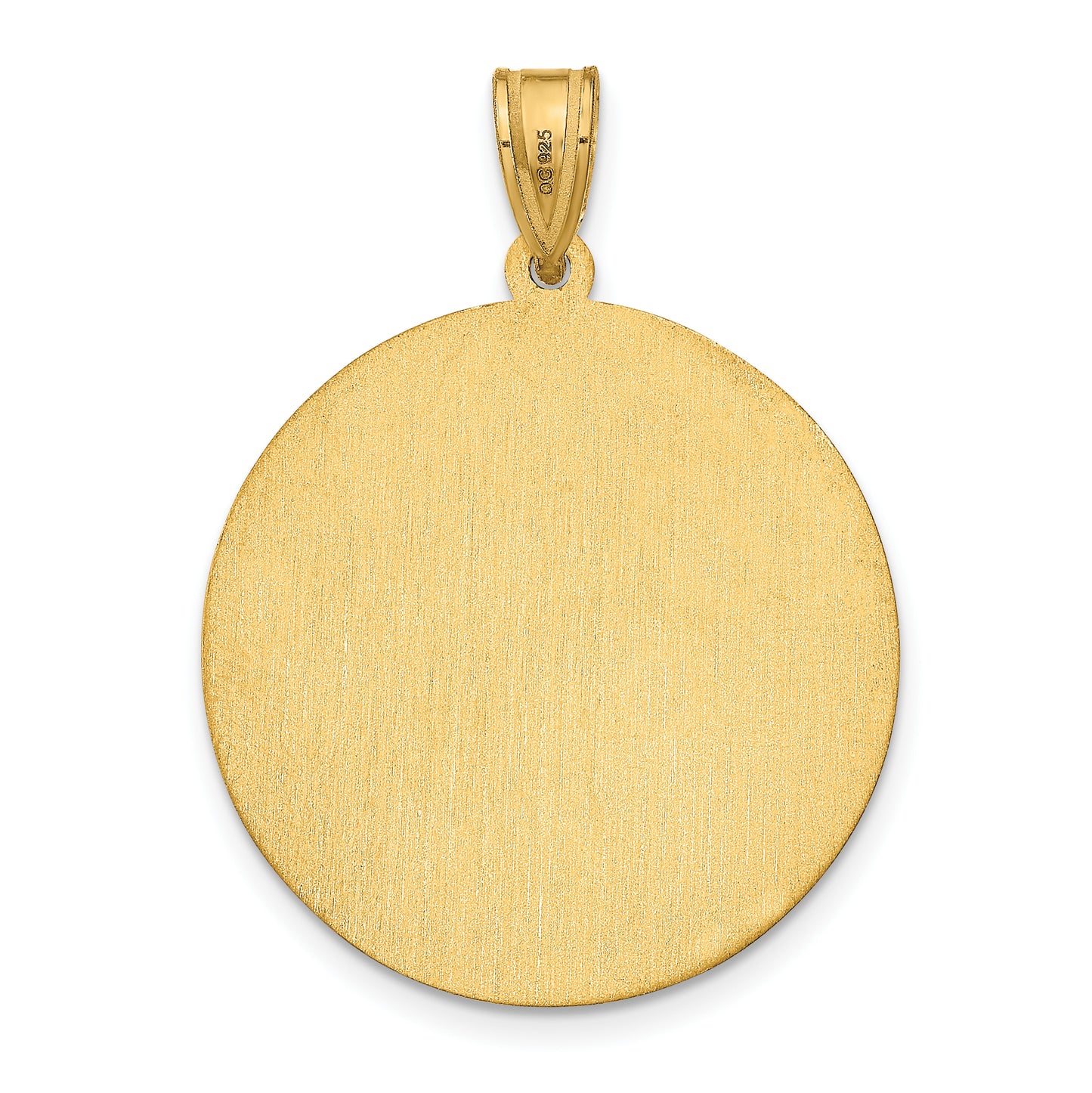 Sterling Silver Gold Plated Large Diamond-cut Picture Jewelry Disc Pendant