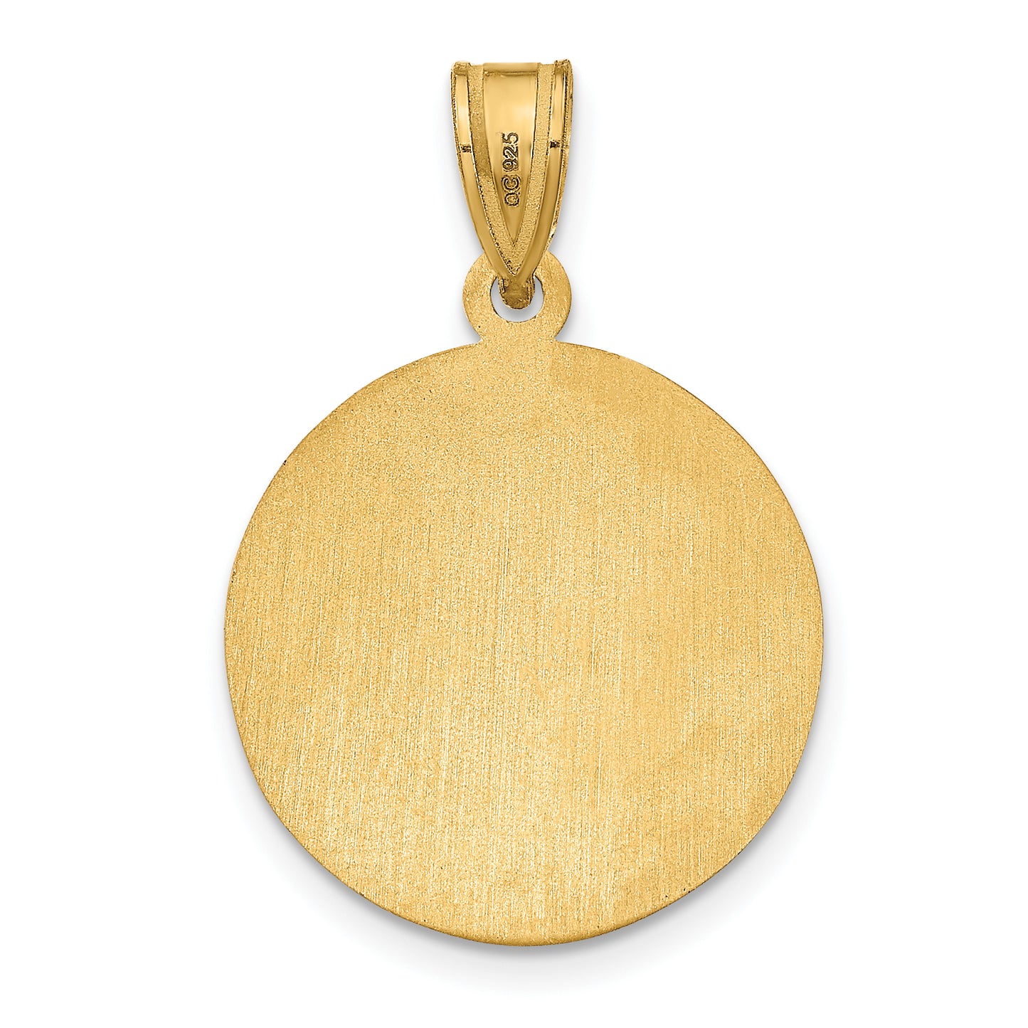 Sterling Silver Gold plated Medium Picture Jewelry Disc Necklace