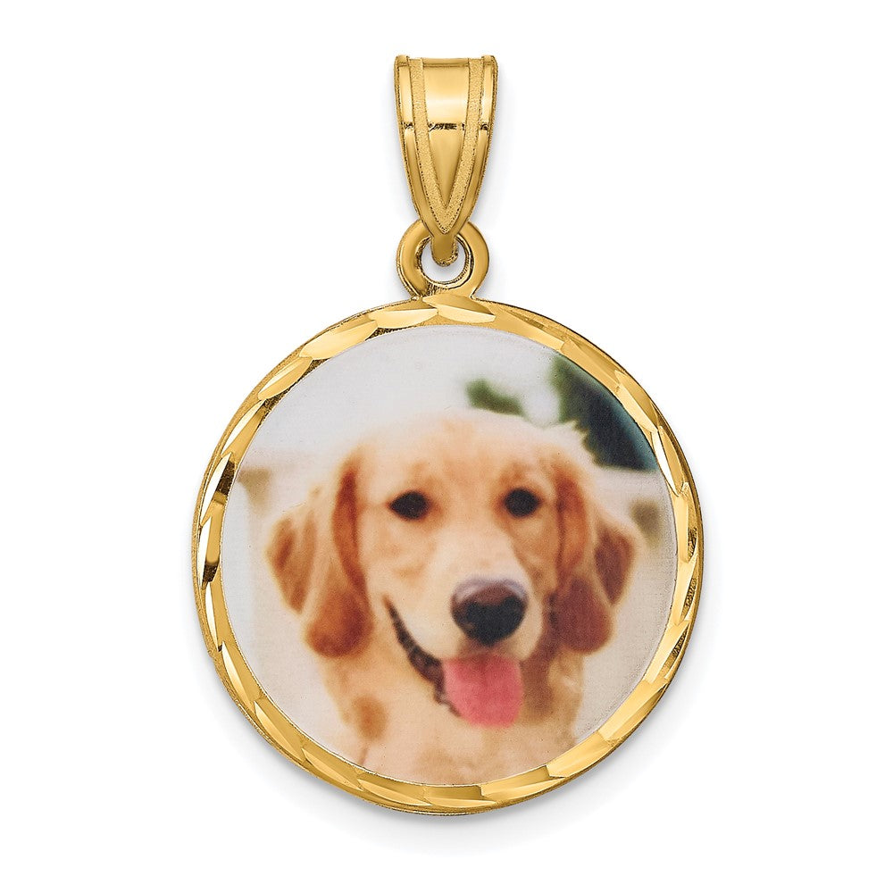Sterling Silver Gold plated Medium Picture Jewelry Disc Necklace