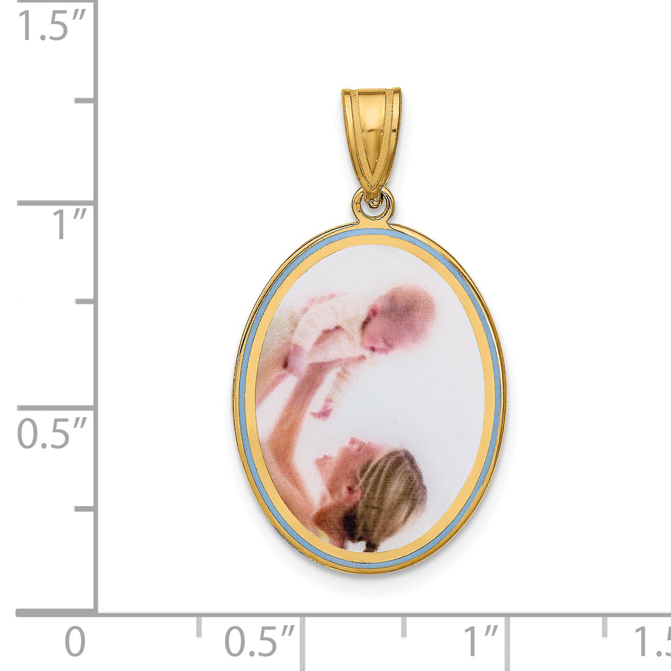 Sterling Silver Gold plated Medium Oval Picture Jewelry Pendant