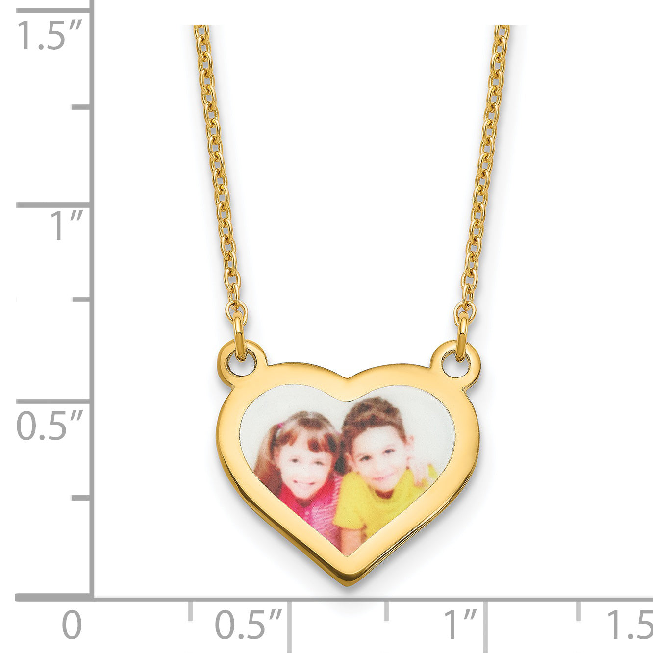 Sterling Silver Gold plated Small Heart Picture Jewelry Necklace