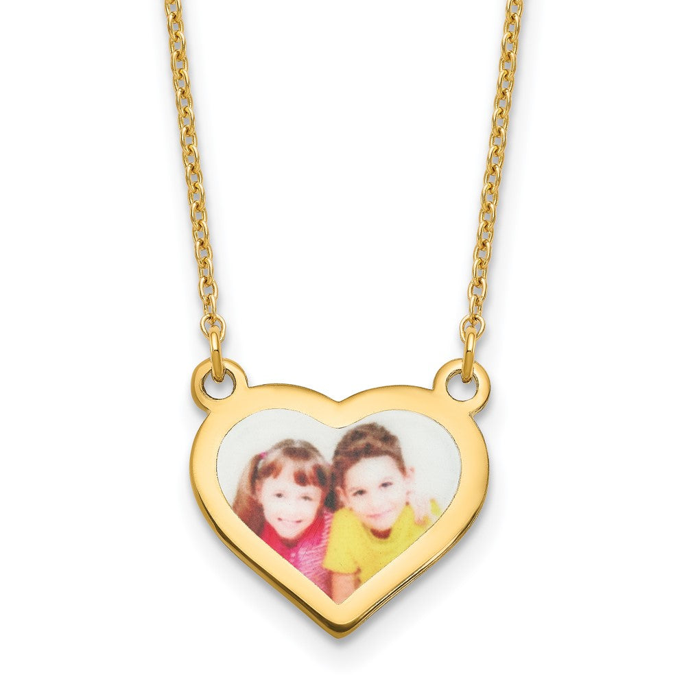 Sterling Silver Gold plated Small Heart Picture Jewelry Necklace