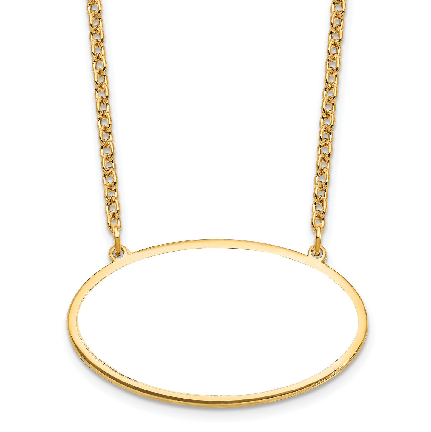 Sterling Silver Gold plated Medium Oval Picture Jewelry Necklace