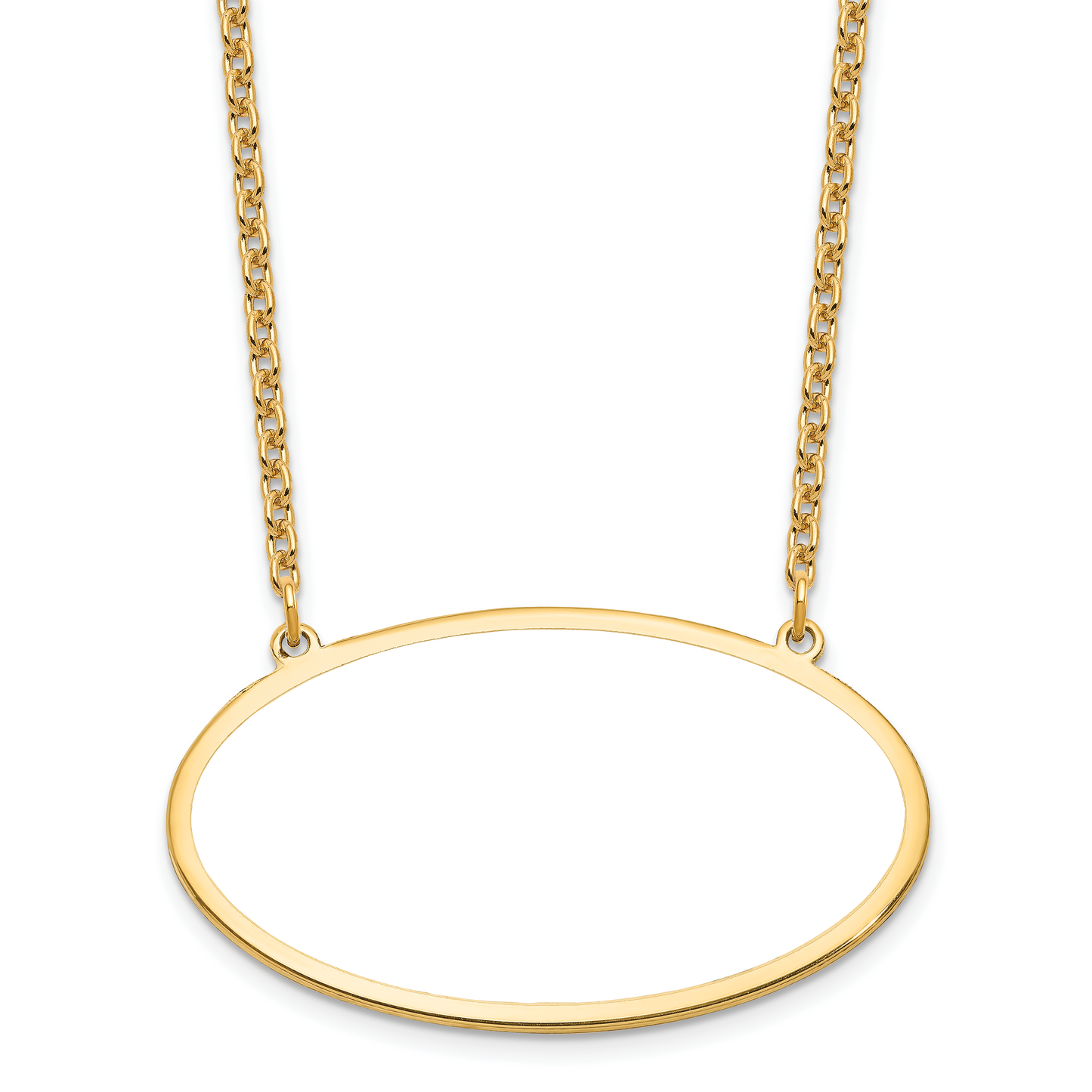 Sterling Silver Gold plated Large Oval Picture Jewelry Necklace
