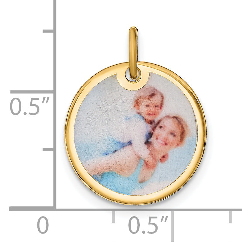 Sterling Silver Gold plated Small Picture Jewelry Disc Charm