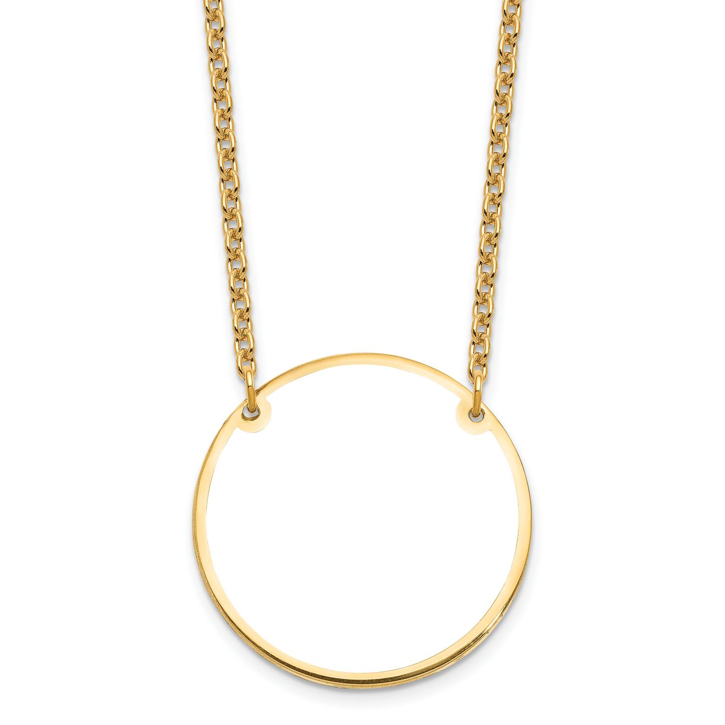 Sterling Silver Gold plated Large Picture Jewelry Disc Necklace
