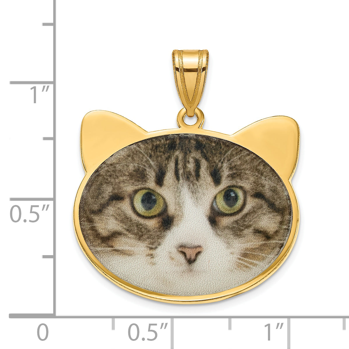 Sterling Silver Gold plated Animal Ears Picture Jewelry Pendant
