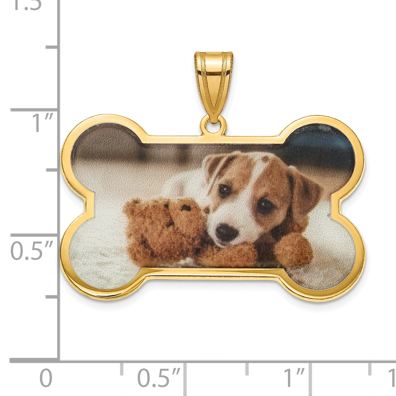 Sterling Silver Gold plated Dog Bone Picture Jewelry Pendant