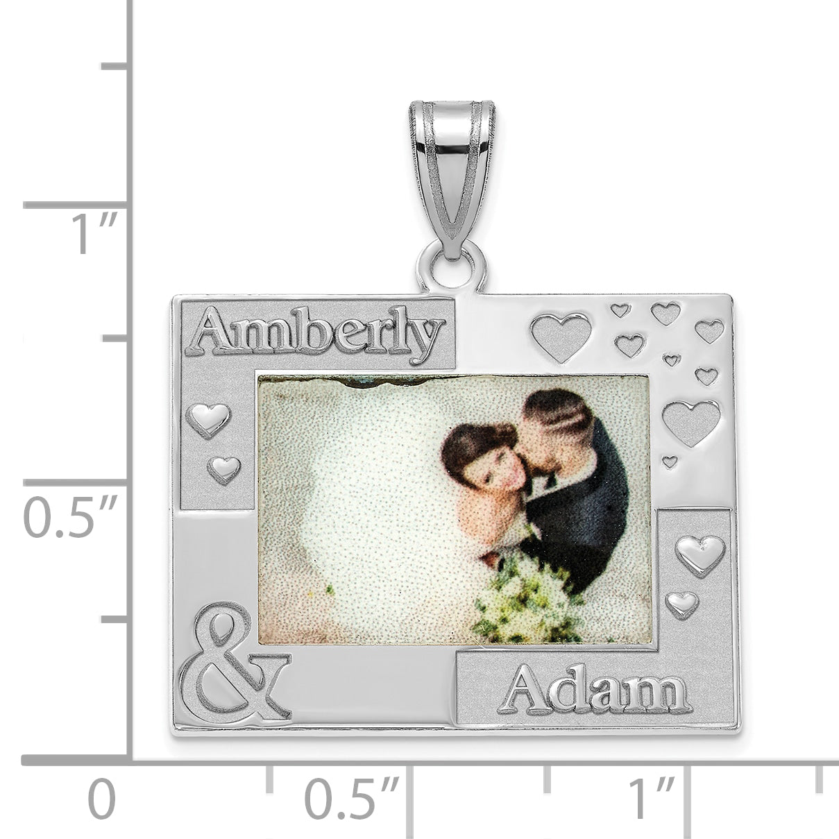 Sterling Silver Rhodium plated Personalized Picture Pendant