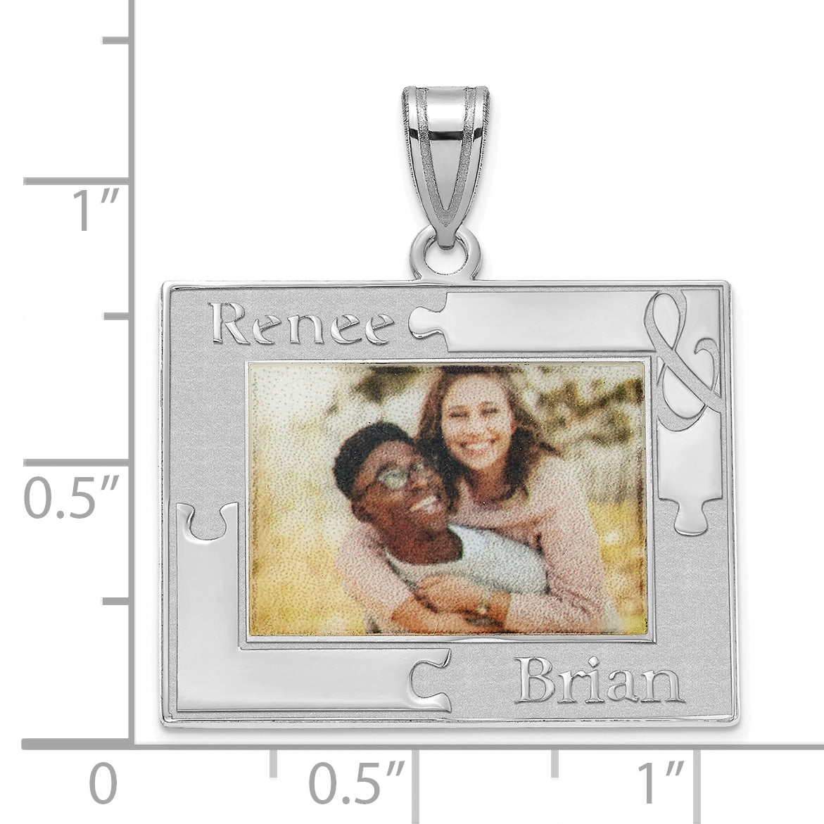 Sterling Silver Rhodium plated Personalized Picture Pendant