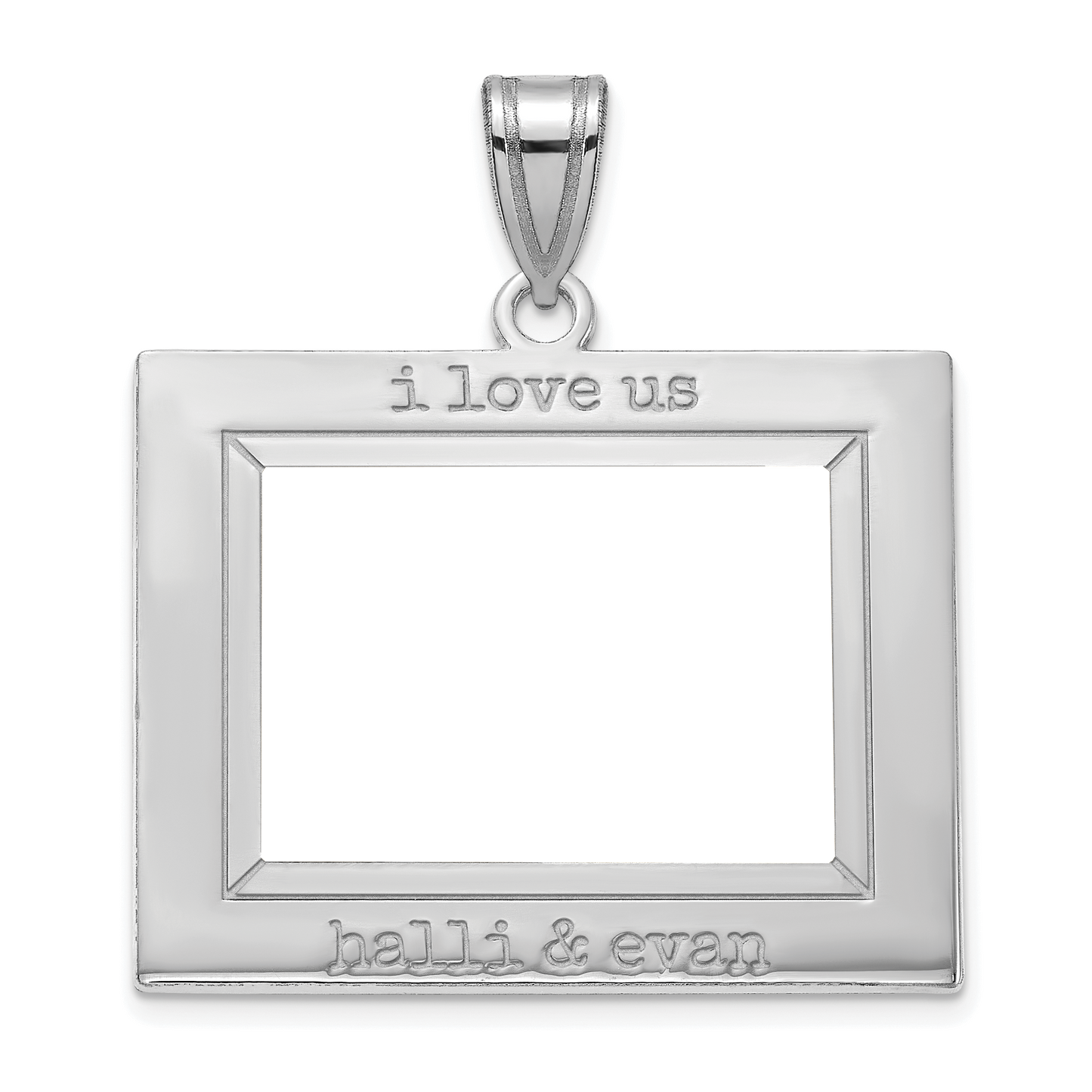 Sterling Silver Rhodium plated Personalized Picture Pendant