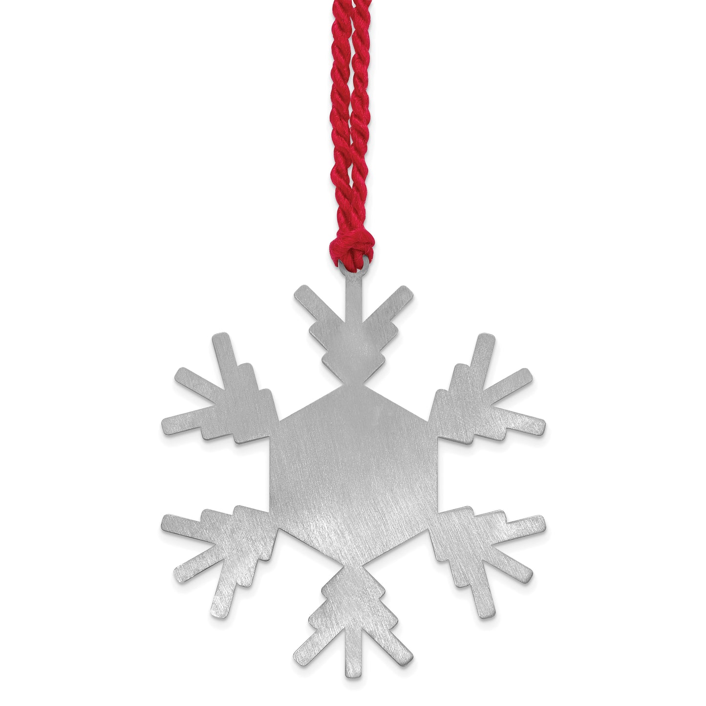 Sterling Silver Rhodium plated Snowflake Picture Ornament