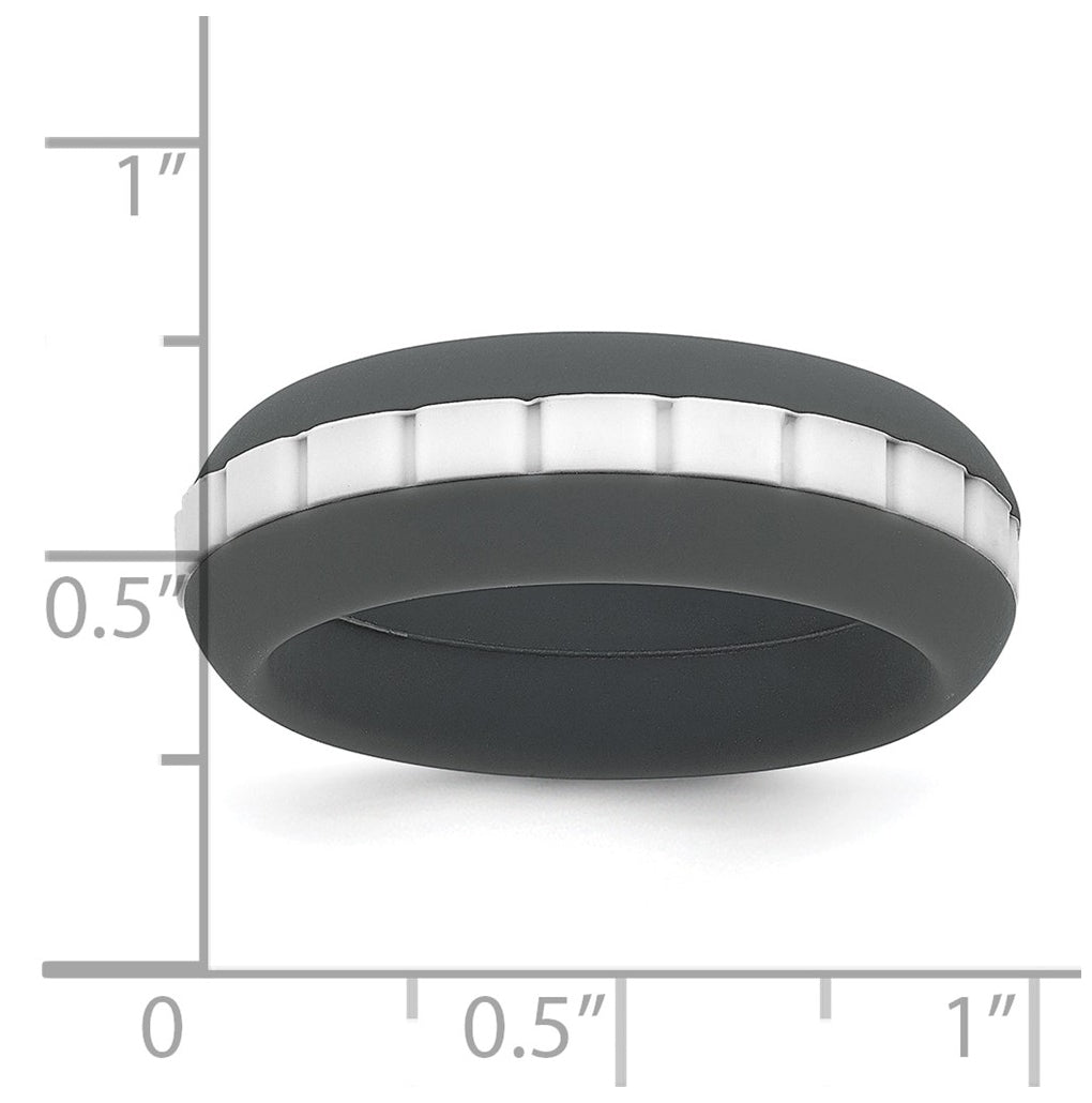 Silicone Grooved Center 7.50mm Band
