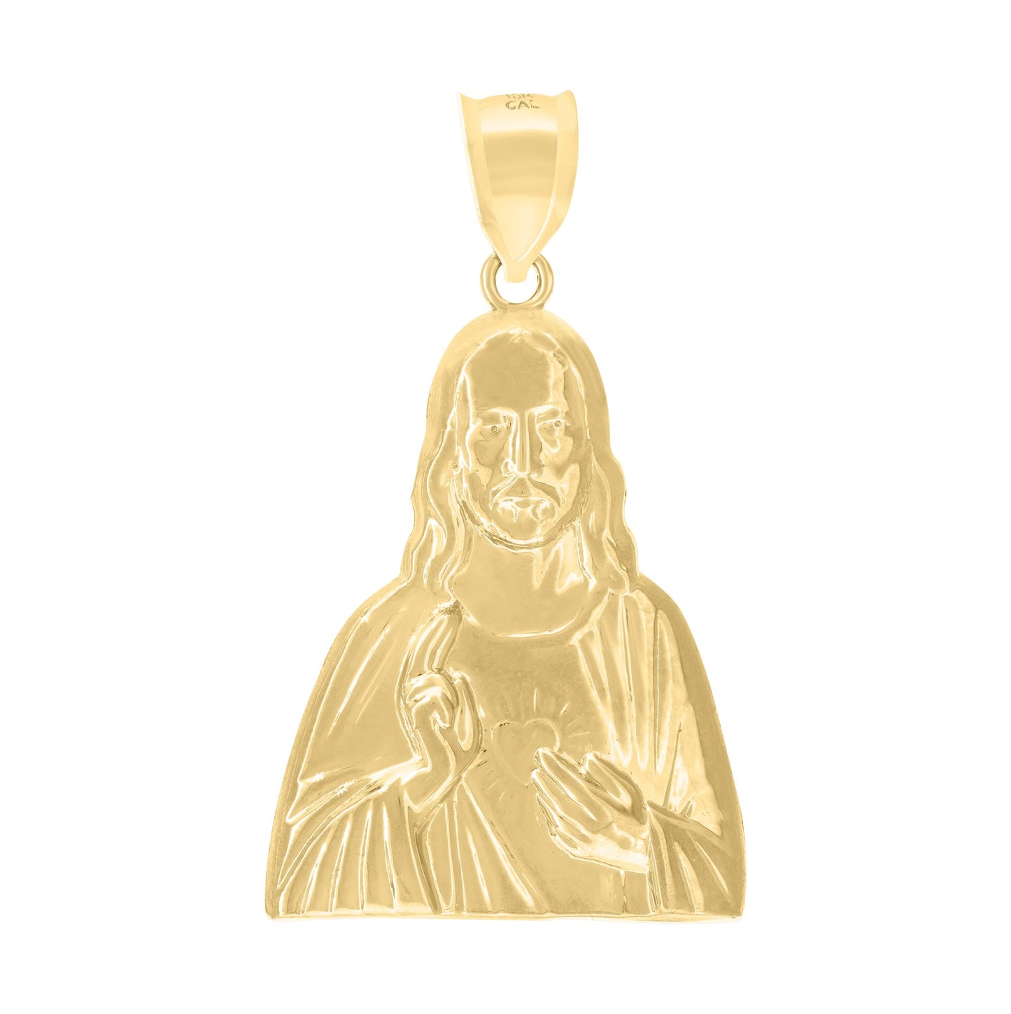 10K Yellow Gold Polished Jesus Religious Charm Pendant
