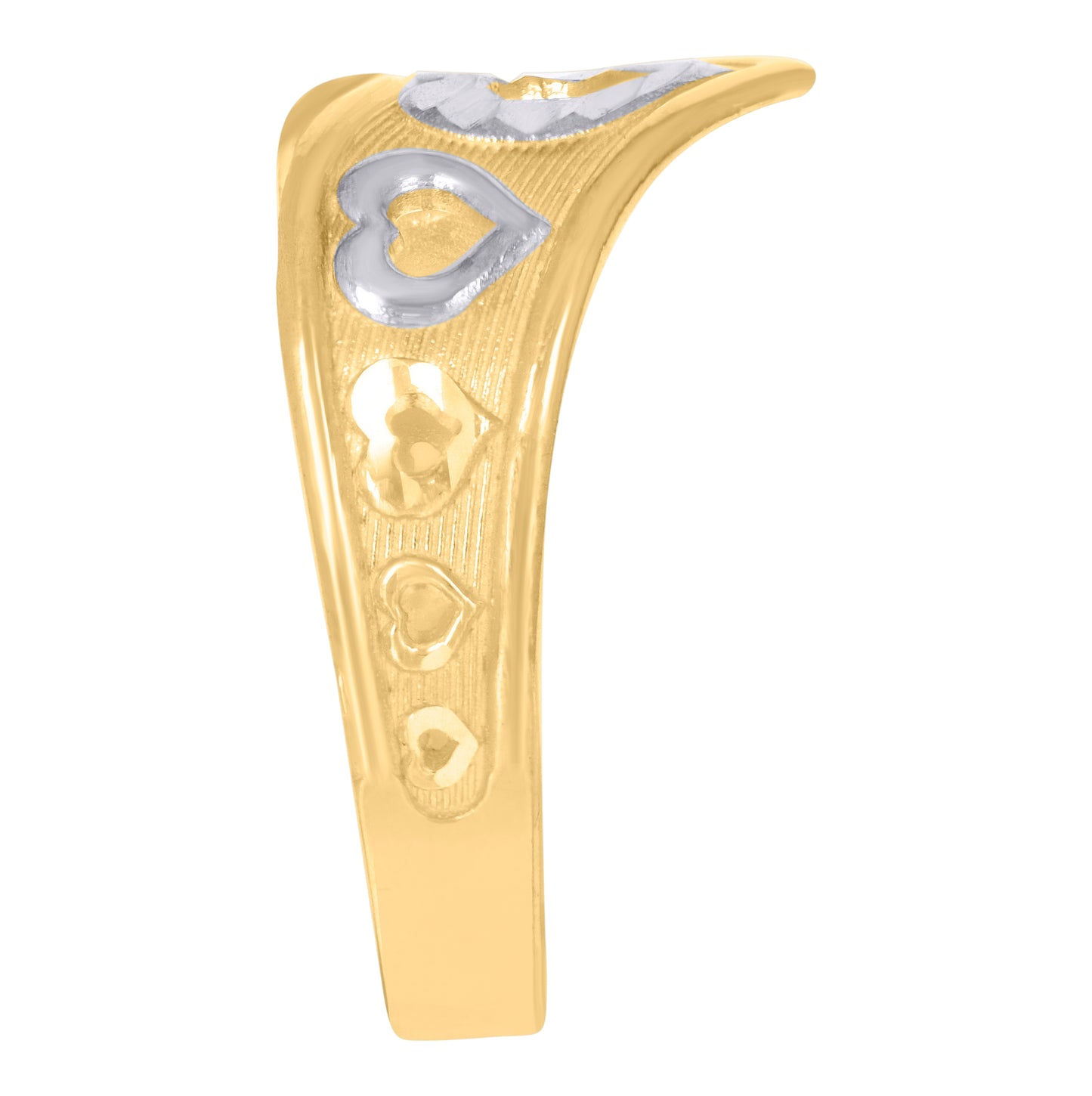 10K Two-Tone Gold Womens Heart Ring