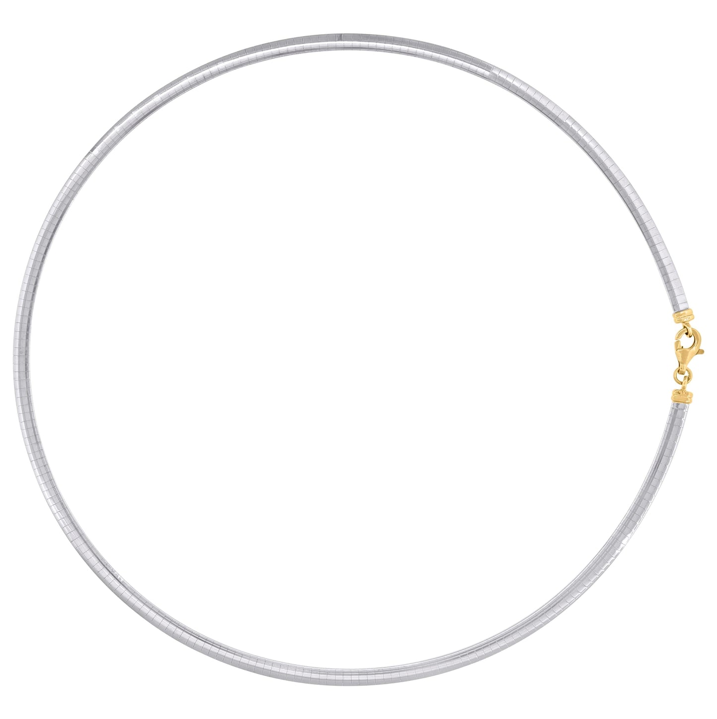 14K Yellow Gold Unisex Polished Finish Omega Necklace 4Mm