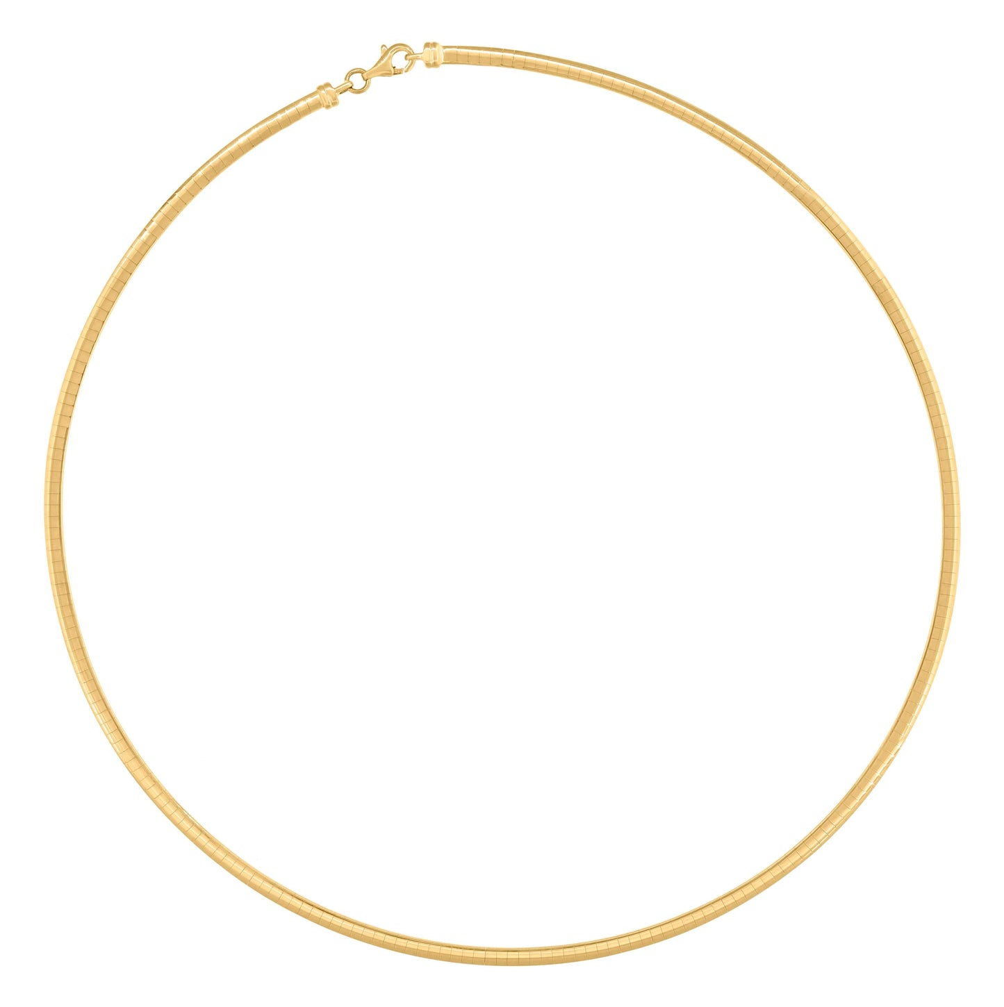 14K White Gold Womens Polished Finish Omega Necklace 3Mm
