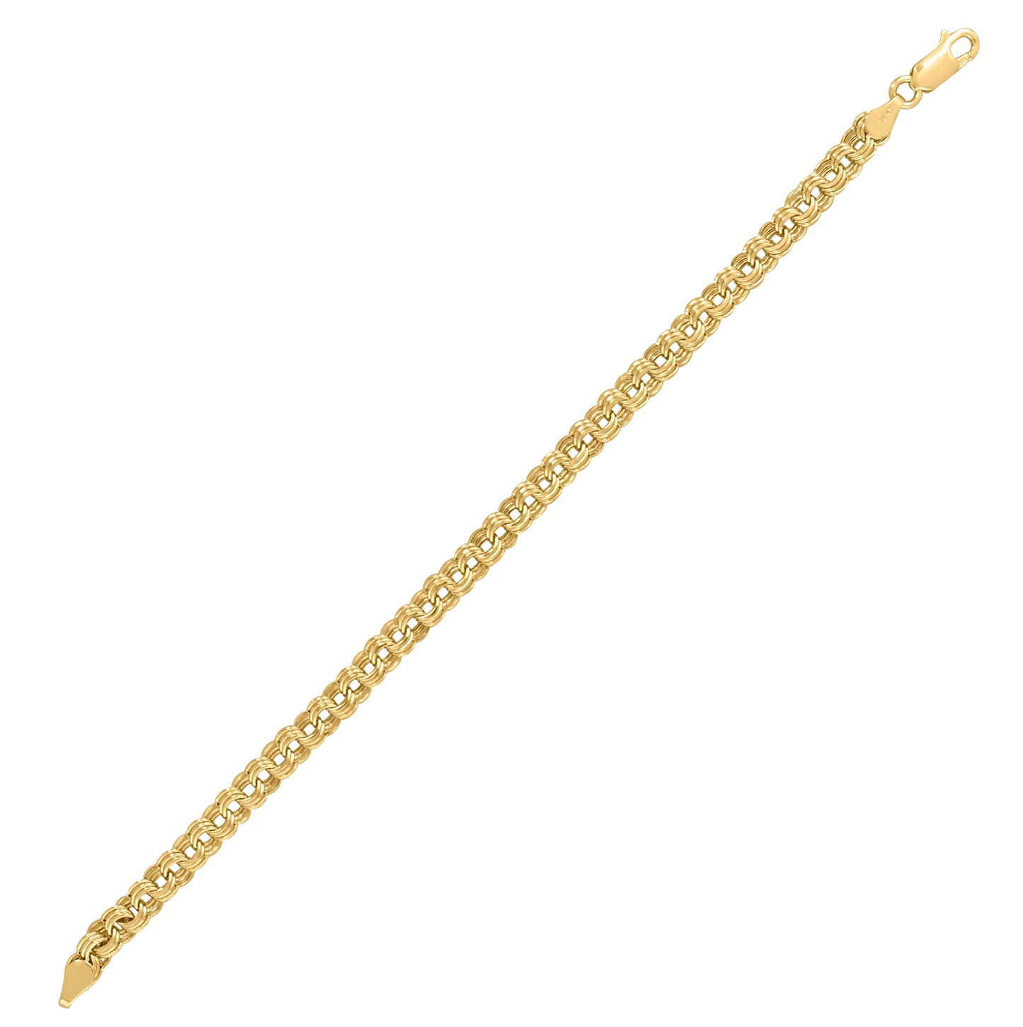 14K Two-Tone Gold Unisex Polished Finish Omega Necklace Size 16 Inches