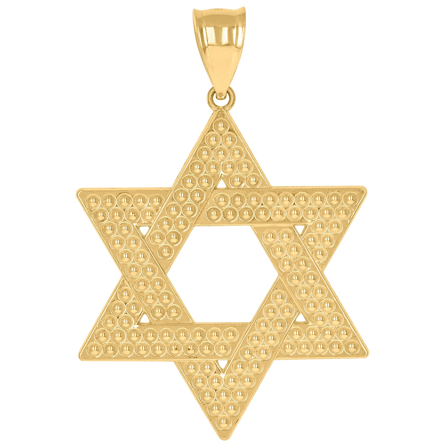 10K Yellow Gold Mens Star Of David Religious Symbol Charm Pendant