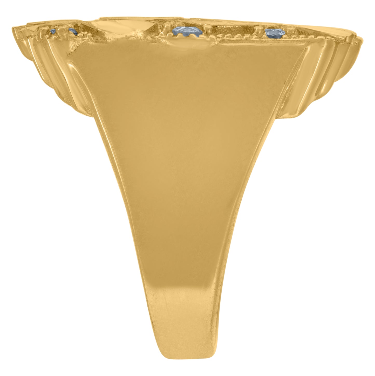 10K Yellow Gold Mens Cubic-Zirconia Nugget Fashion Ring