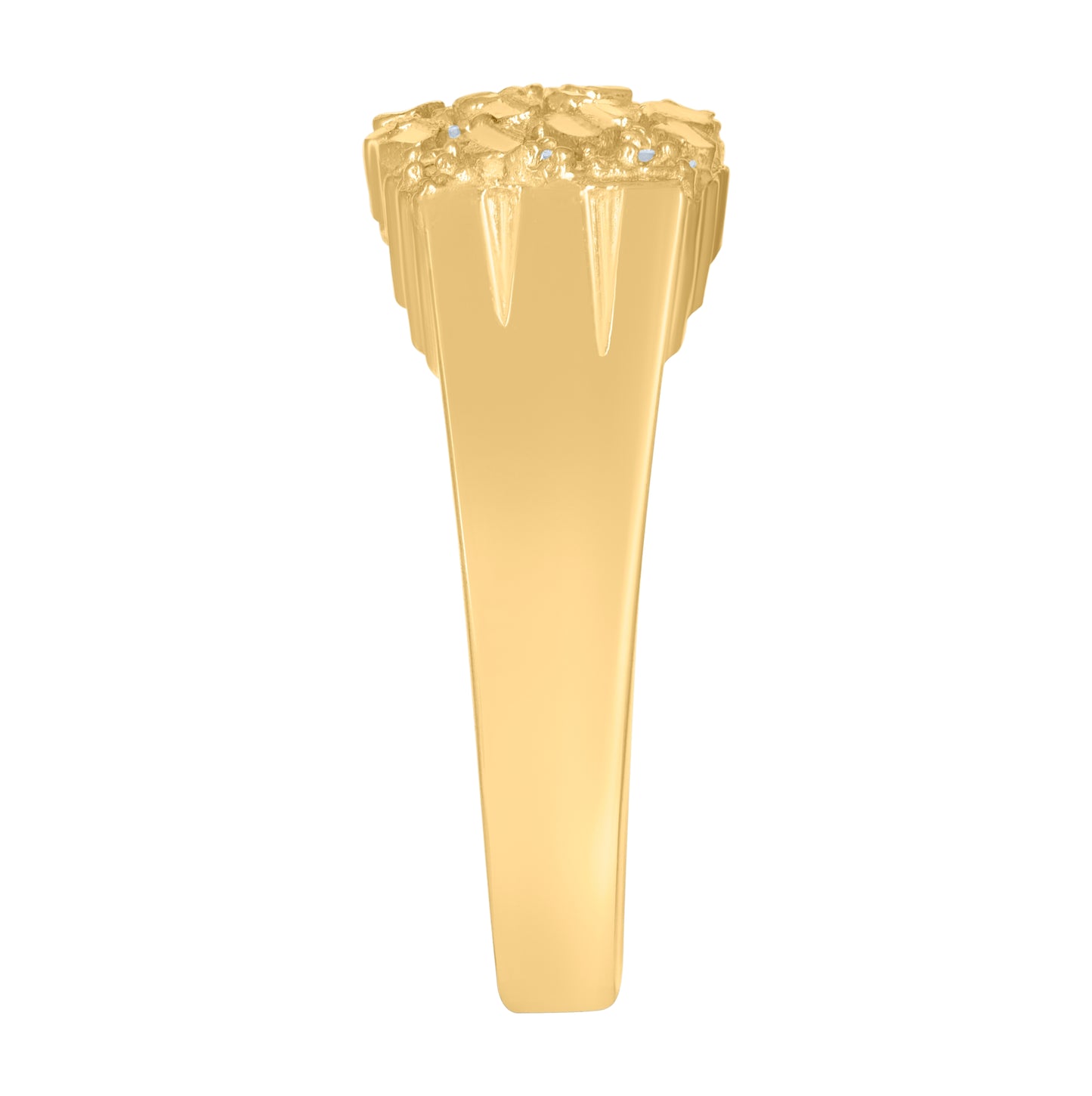 10K Yellow Gold Mens Cubic-Zirconia Nugget Fashion Ring