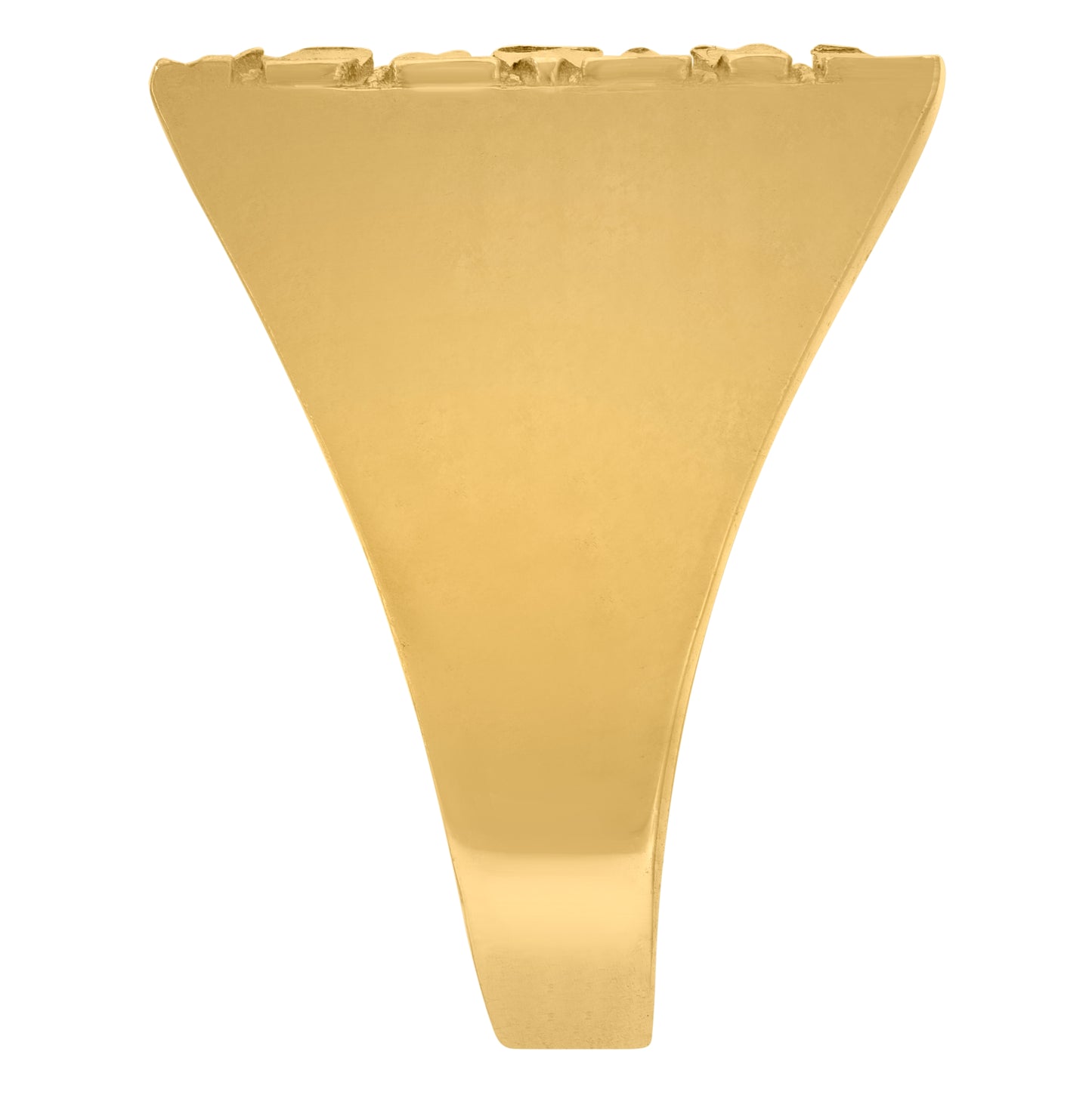 10K Yellow Gold Mens Cubic Zirconia Square Head Nugget Fashion Ring