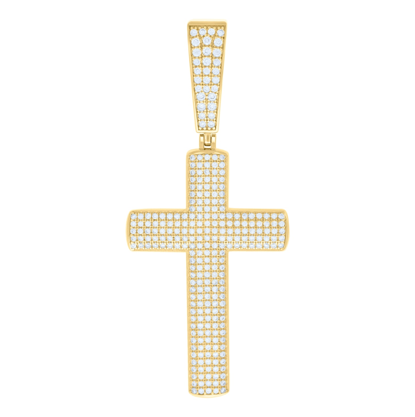 Sterling Silver Unisex Cubic Zirconia Cross Religious Charm Pendant