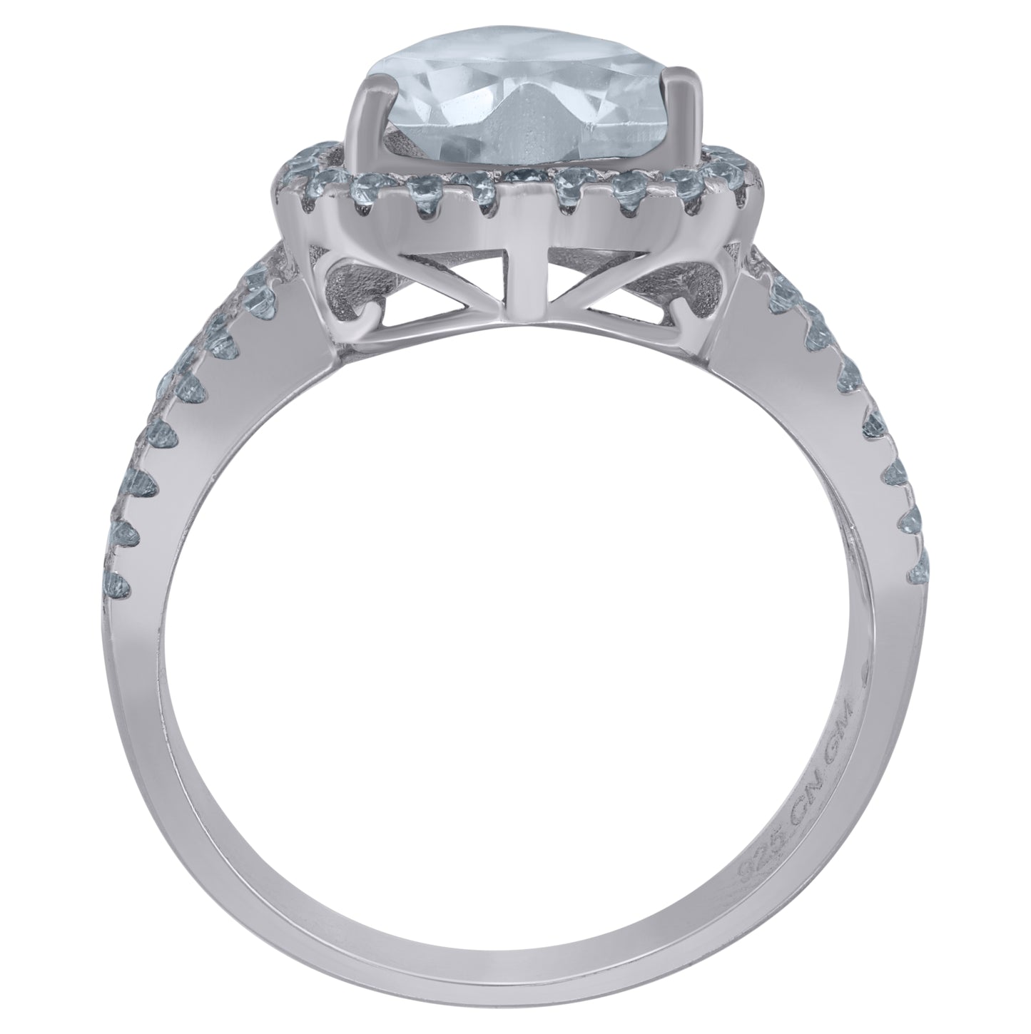 Sterling Silver Womens Cubic Zirconia Heart Bridal Anniversary Wedding Engagement Band Ring
