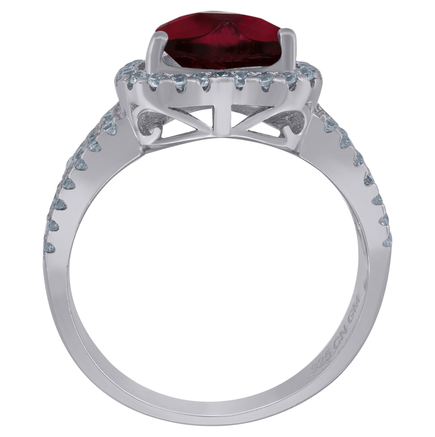 Sterling Silver Womens Cubic Zirconia Heart Bridal Anniversary Wedding Engagement Band Ring