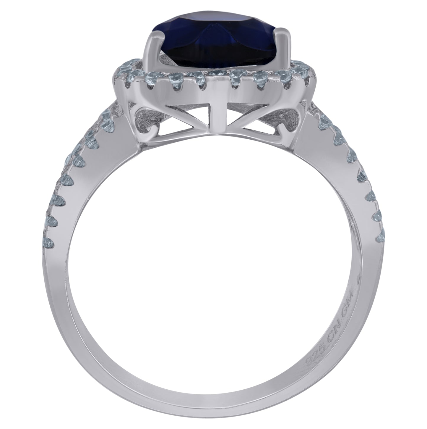 Sterling Silver Womens Cubic Zirconia Heart Bridal Anniversary Wedding Engagement Band Ring