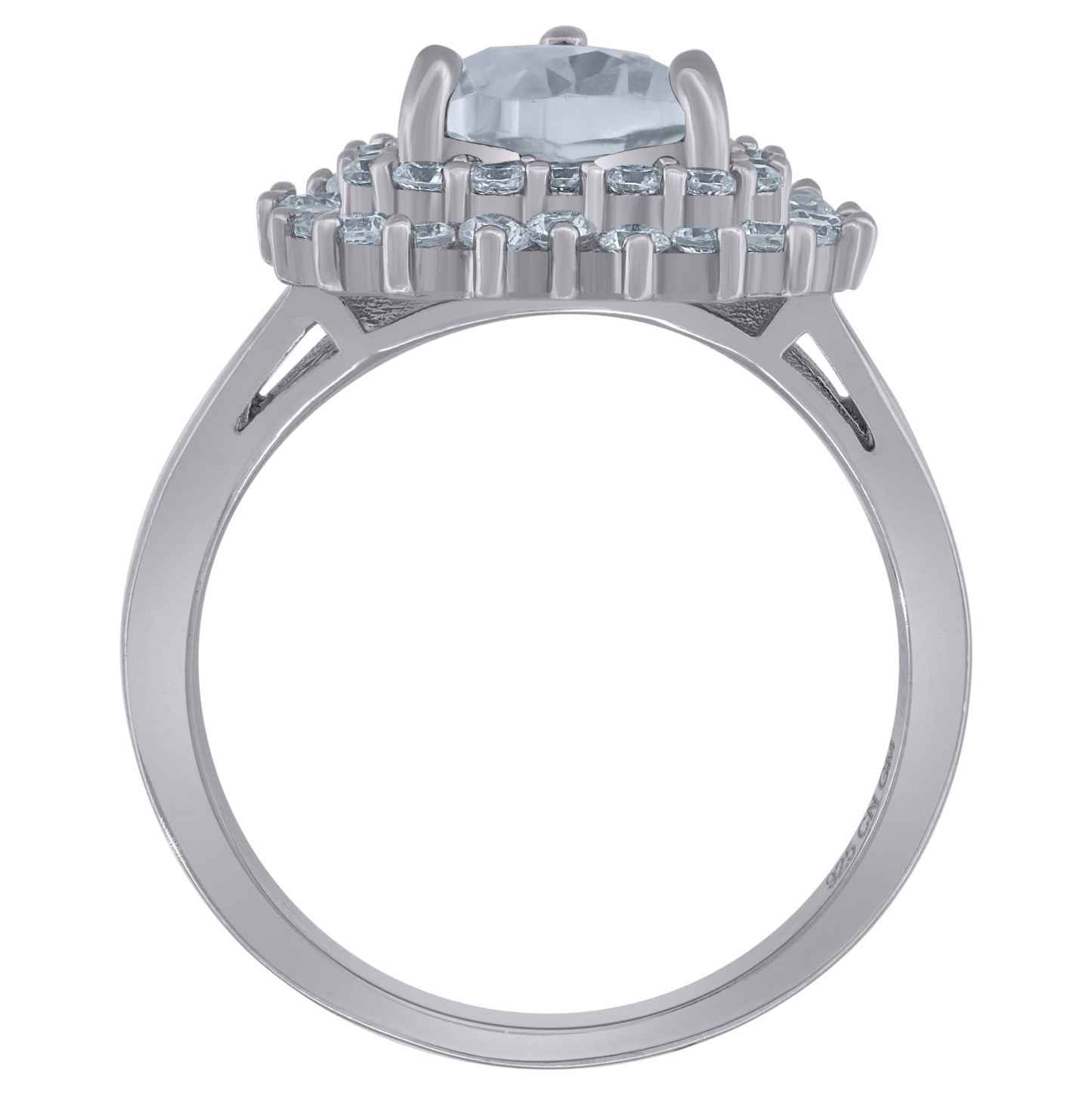 Sterling Silver Womens Cubic Zirconia Heart Bridal Anniversary Engagement Wedding Ring