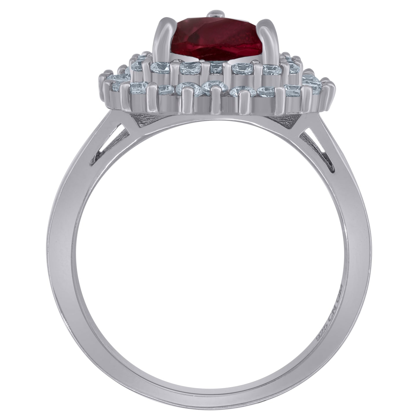 Sterling Silver Womens Cubic Zirconia Heart Bridal Anniversary Engagement Wedding Ring