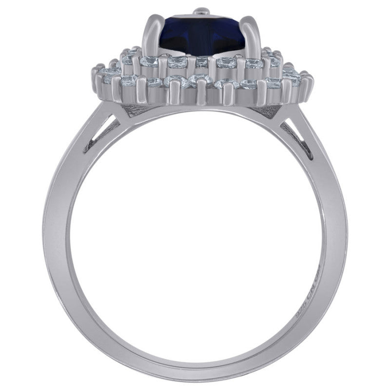 Sterling Silver Womens Cubic Zirconia Heart Bridal Anniversary Engagement Wedding Ring