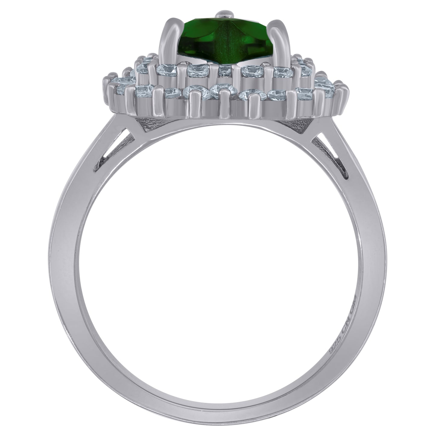 Sterling Silver Womens Cubic Zirconia Heart Bridal Anniversary Engagement Wedding Ring