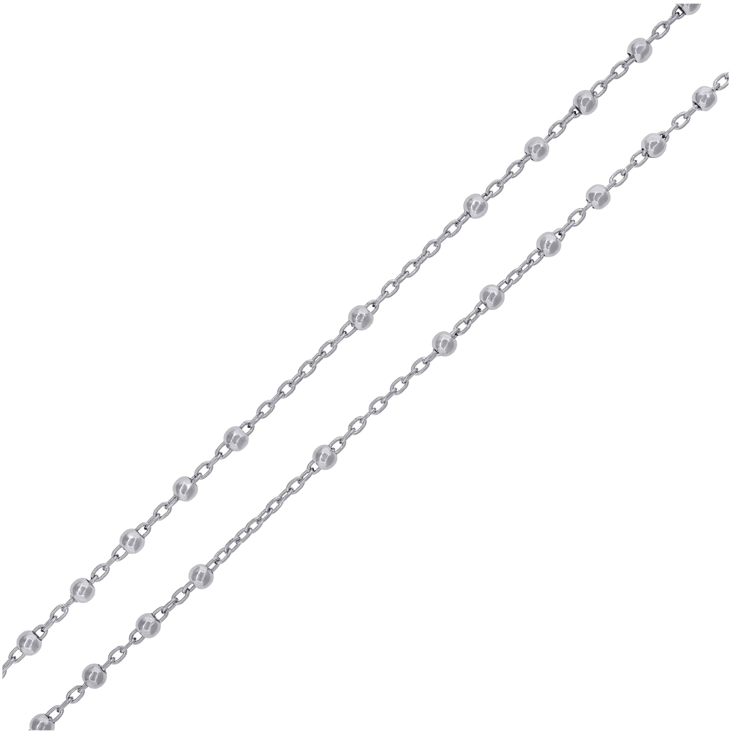 Sterling Silver Or Yellow-Tone Or Rhodium Plated Unisex Rosary Necklace