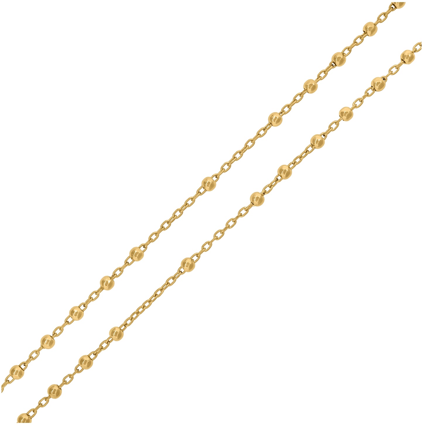 Sterling Silver Or Yellow-Tone Or Rhodium Plated Unisex Rosary Necklace