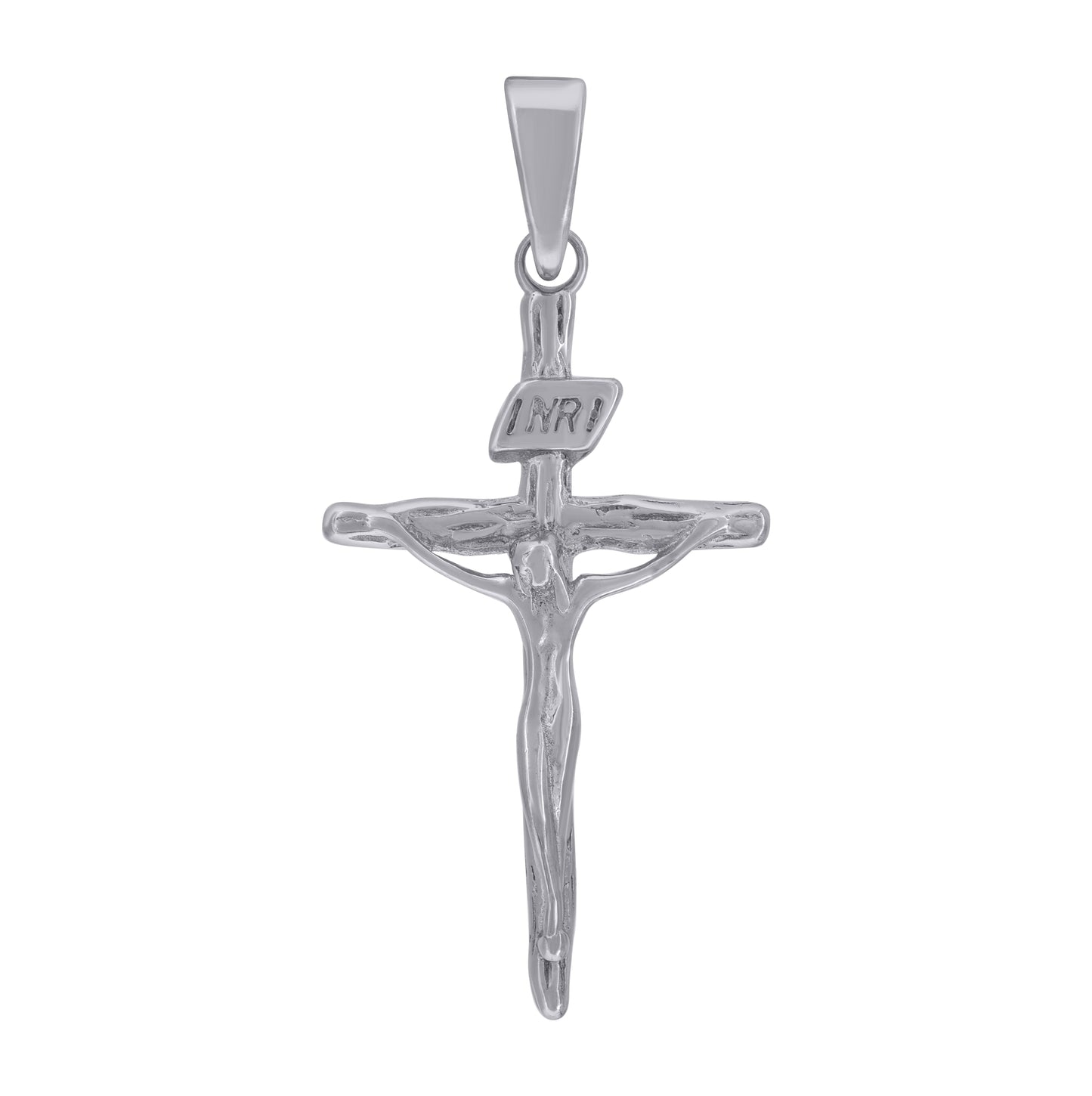 Sterling Silver Unisex INRI Crucifix Cross Religious Charm Pendant