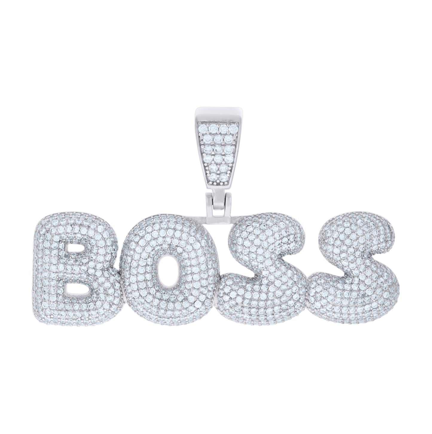 Sterling Silver Mens BOSS Fashion Charm Pendant